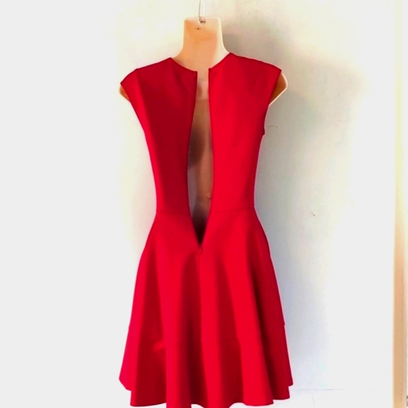 Love Ady V Neck Fit and Flare Skater Dress Red XS - Picture 6 of 16
